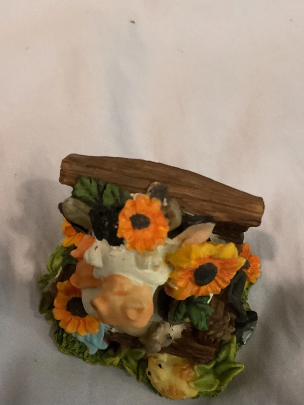 Cow & Sunflower Figurine Pair with Squirrels